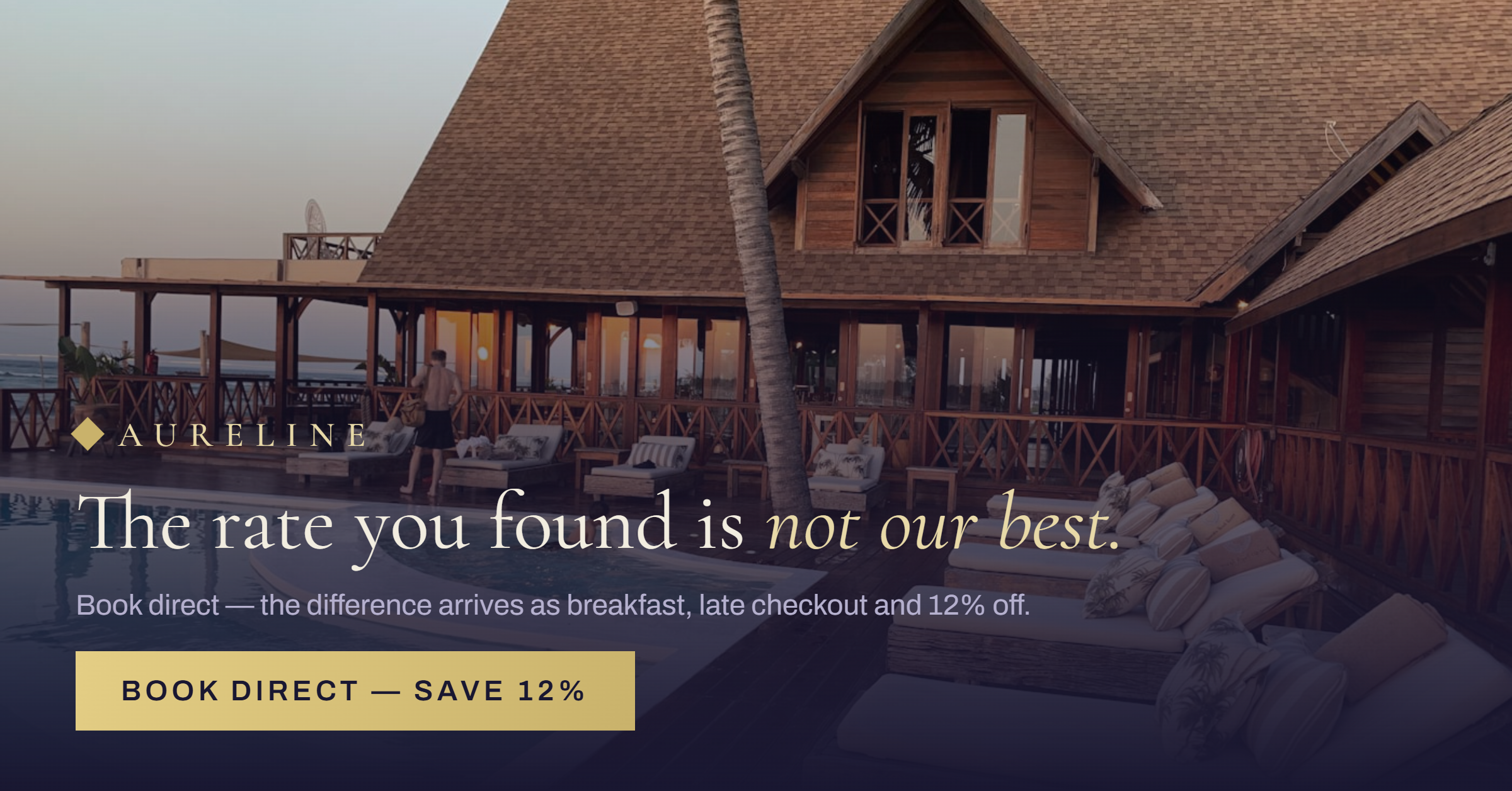H · AURELINE · DIRECT-BOOKING CONVERSION · 1200 × 628